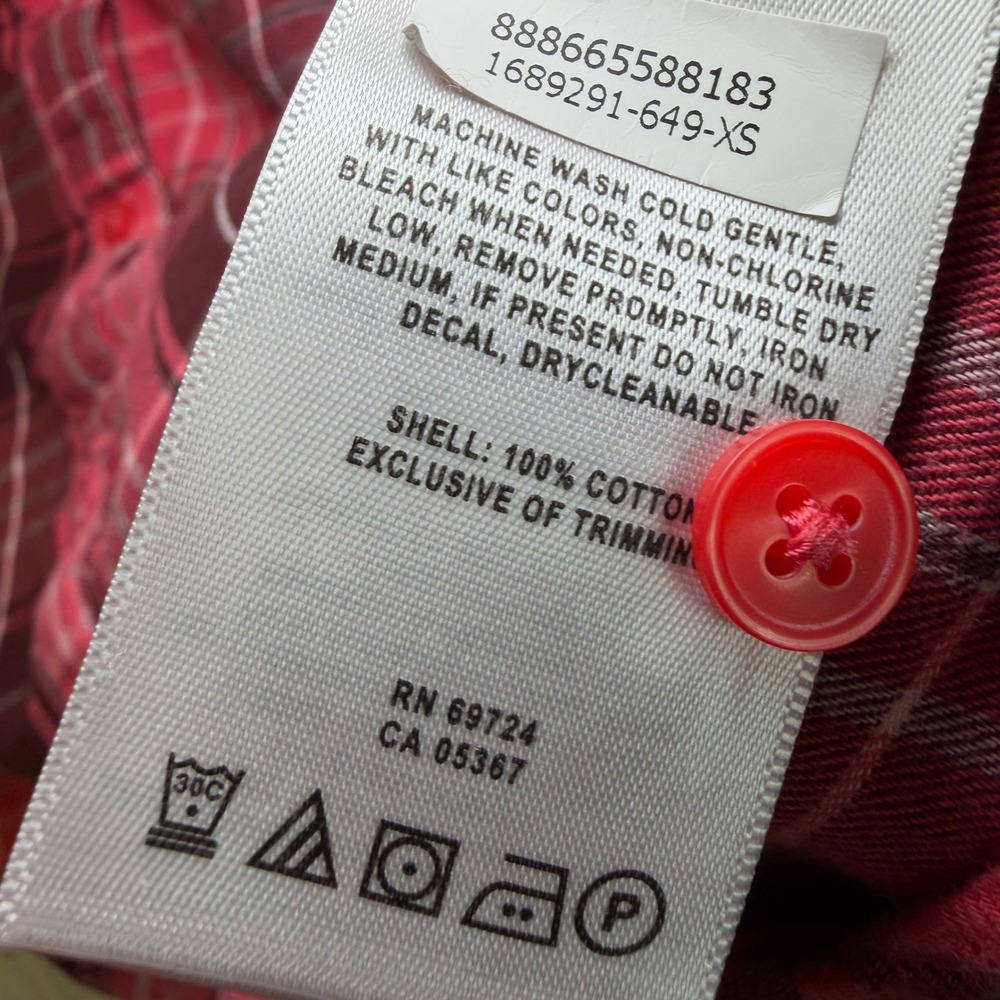 Columbia Women XS‎ Red Plaid Flannel Button Down Shirt Long Sleeve - Picture 4 of 8